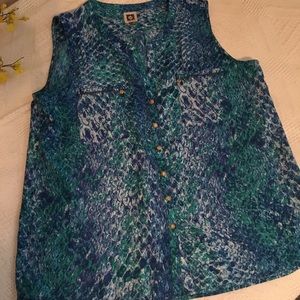 ANNE KLEIN SLEEVELESS SHIRT